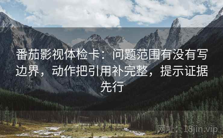 番茄影视体检卡：问题范围有没有写边界，动作把引用补完整，提示证据先行